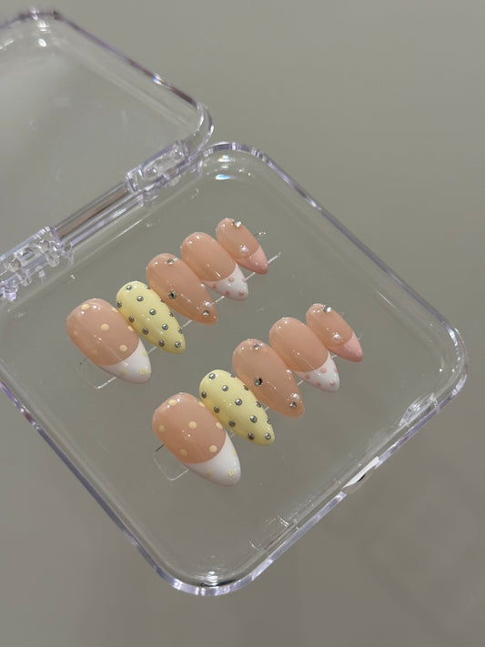 N297 Yellow Studded Nails