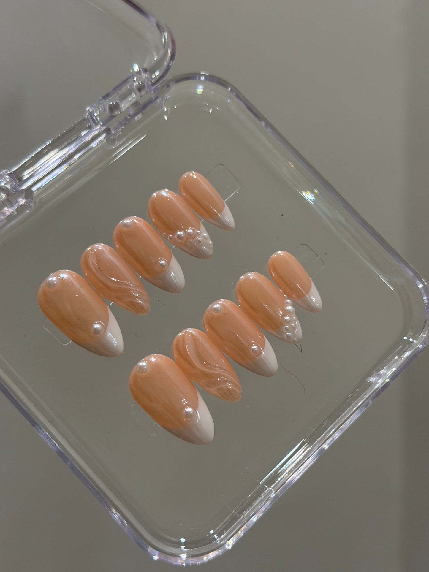 N408 Glazed Pearls Nails