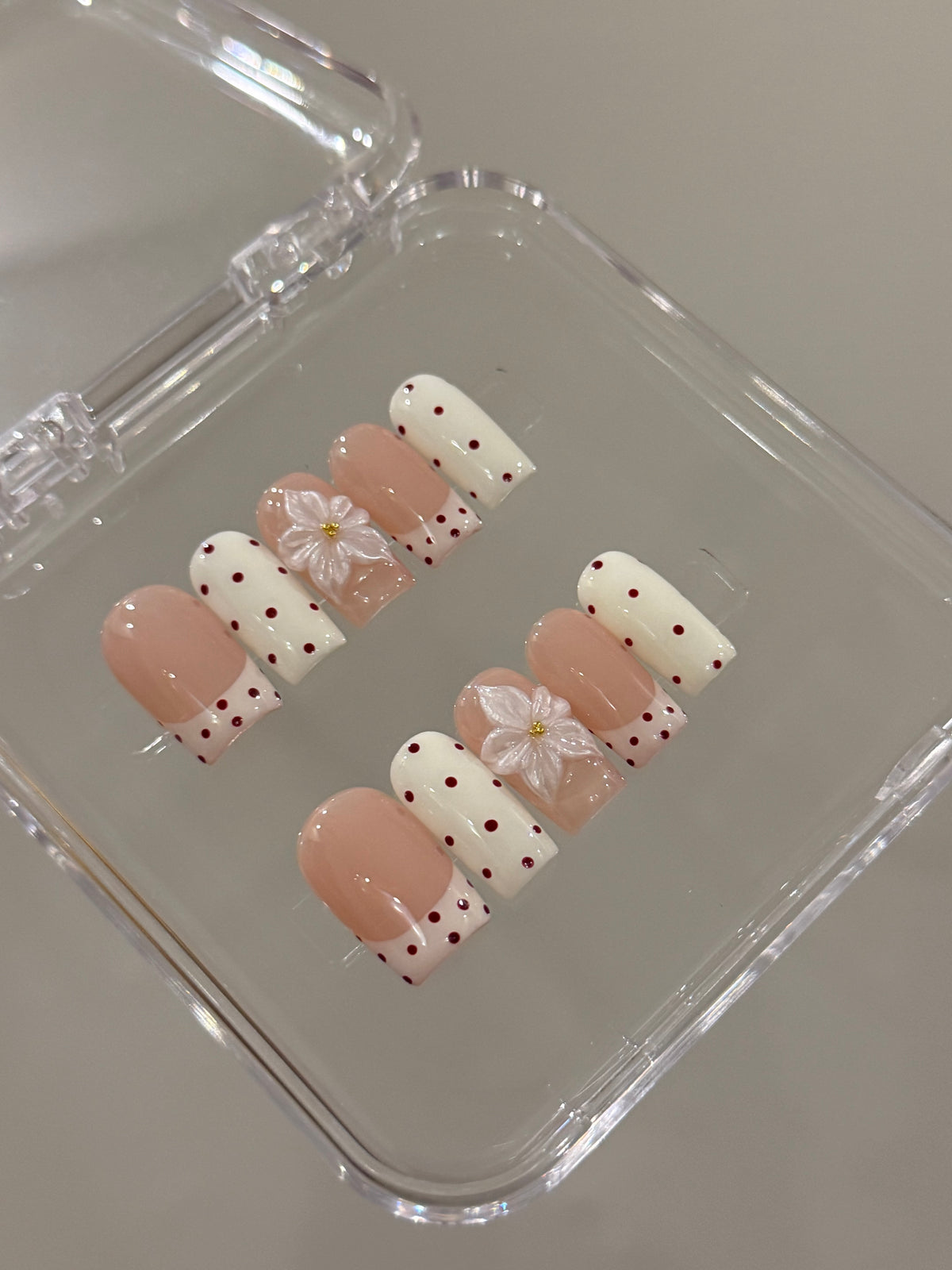 N380 Polka Coffin Nails