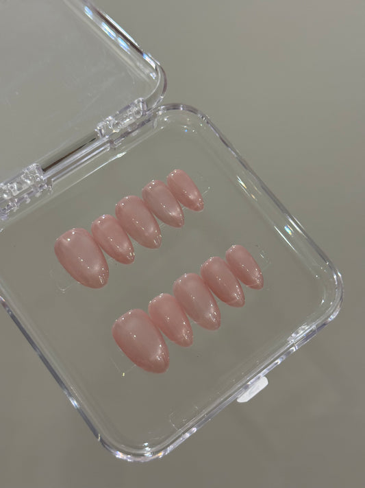 N292 Pink Cateye Nails