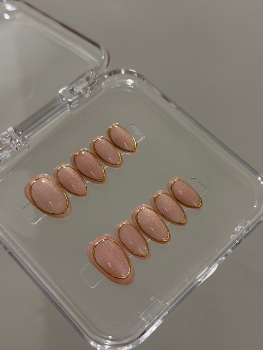 N404 Pink Folia Nails