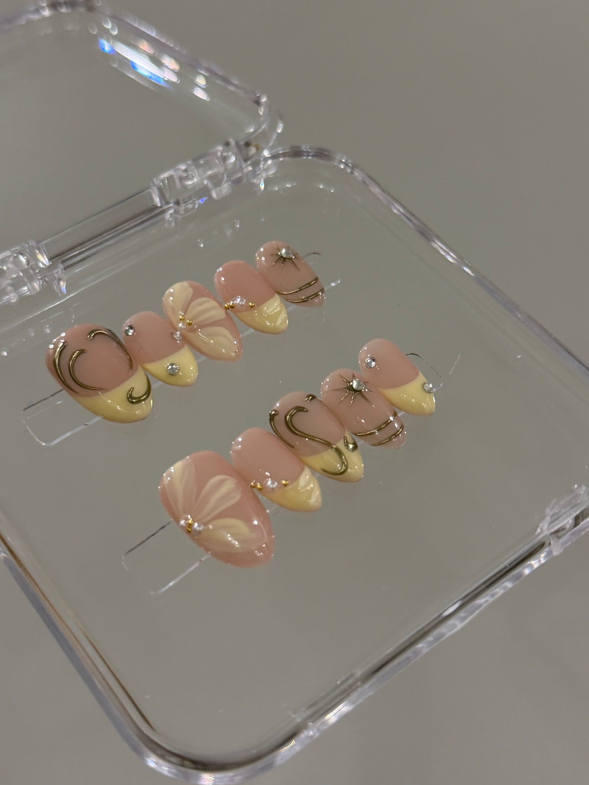 N377 Butter Yellow French Nails