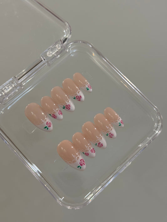 N337 Rose French Nails