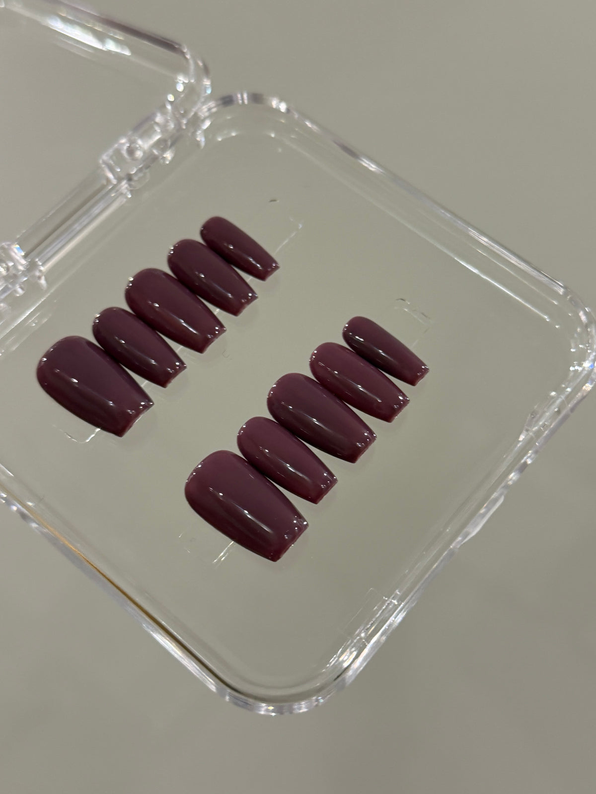 N378 Purple Coffin Nails