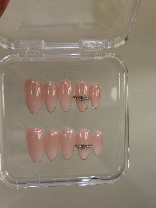 N70 Ombre Zircon Nails Set