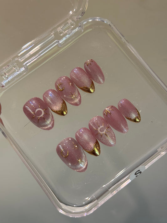 N59 Purple Foil Nails Set