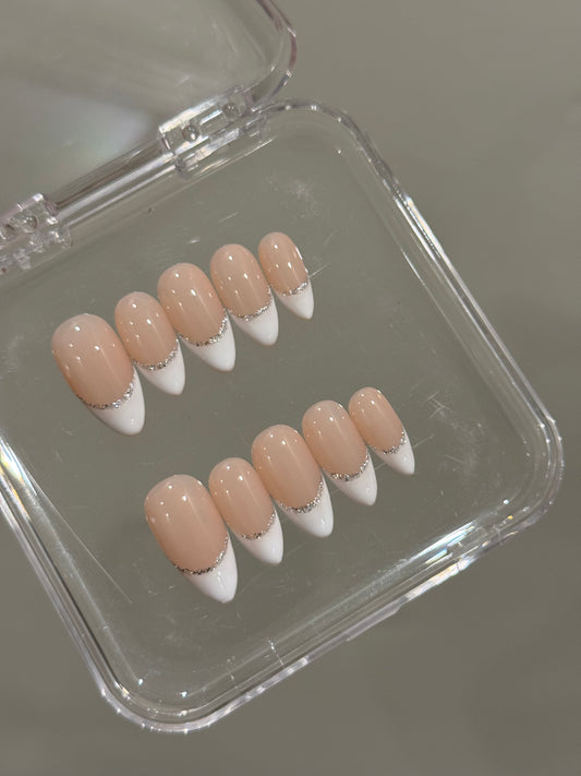 N248 Silvery French Nails