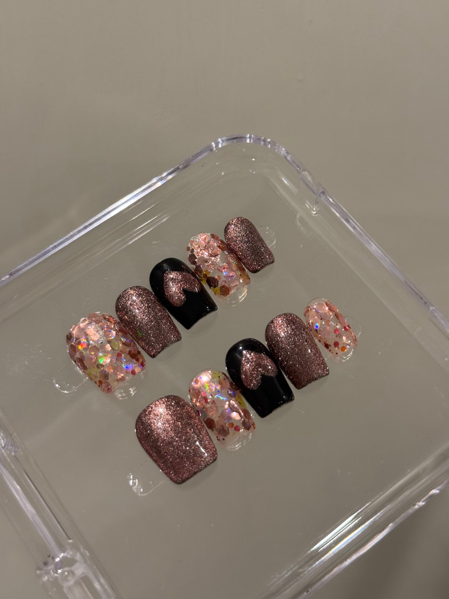 N41 Midnight Pink Nails Set