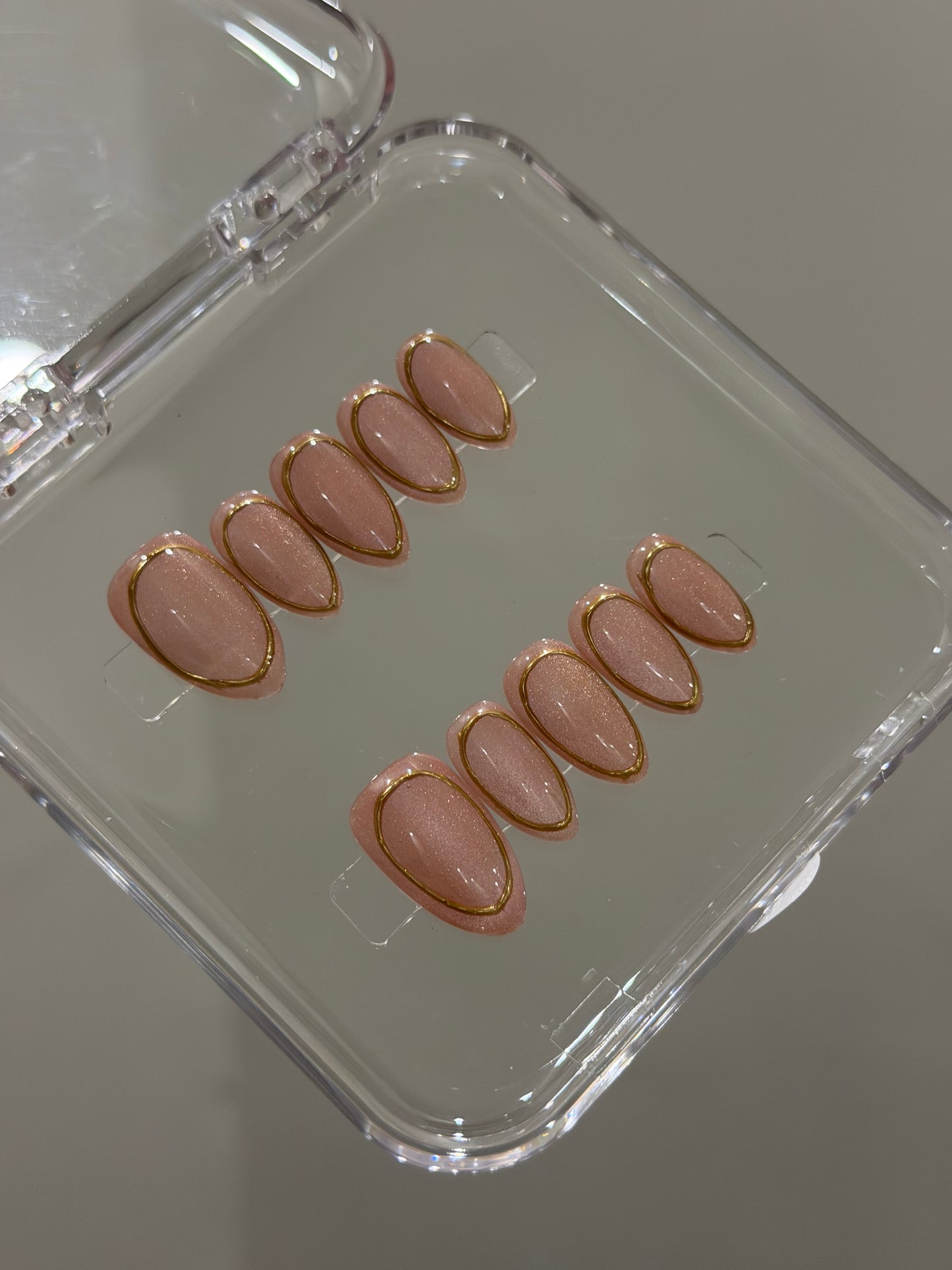 N404 Pink Folia Nails