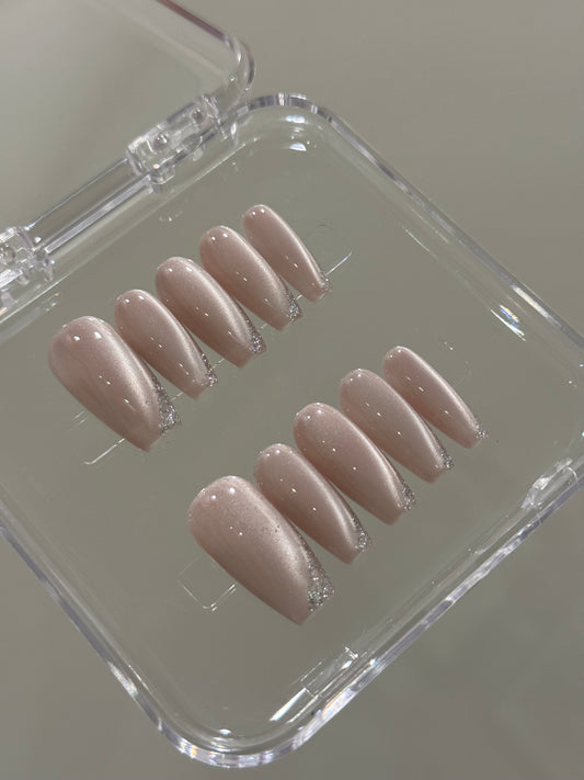 N343 Nude Long Nails