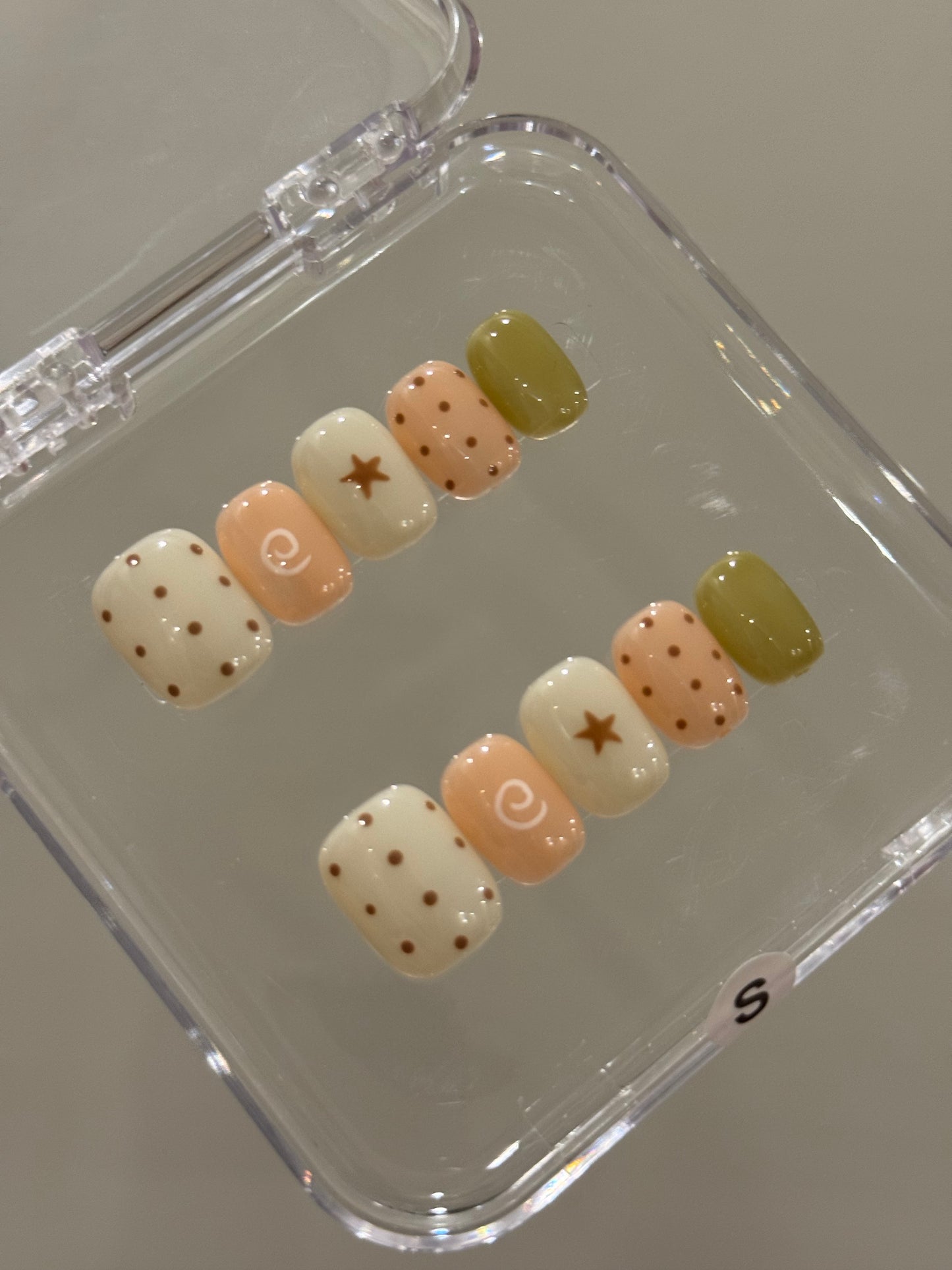 N305 Strawberry Matcha Nails