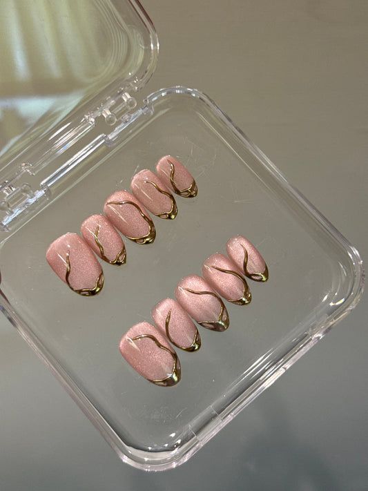 N63 Fiery Cateye Nails Set