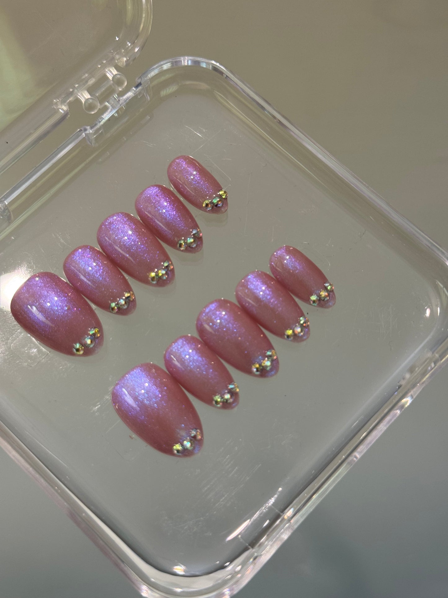 N61 Chrome Purple Nails Set
