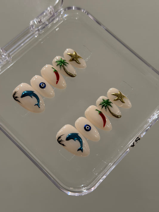 N393 Beach Life Nails