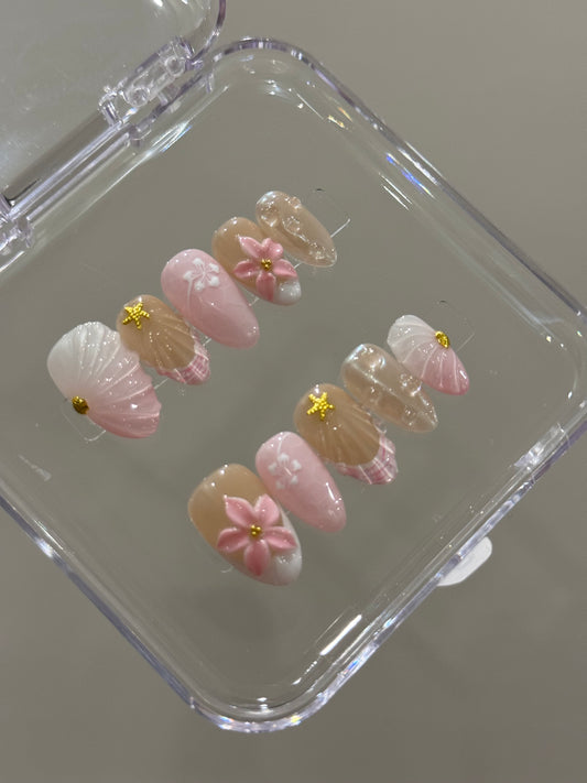 N301 Baby Pink Beach Nails