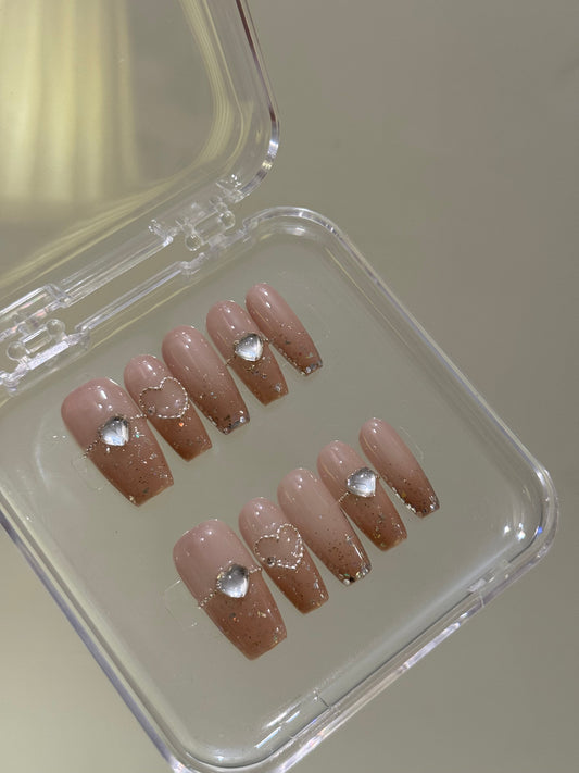 N74 Square Nude Nails Set