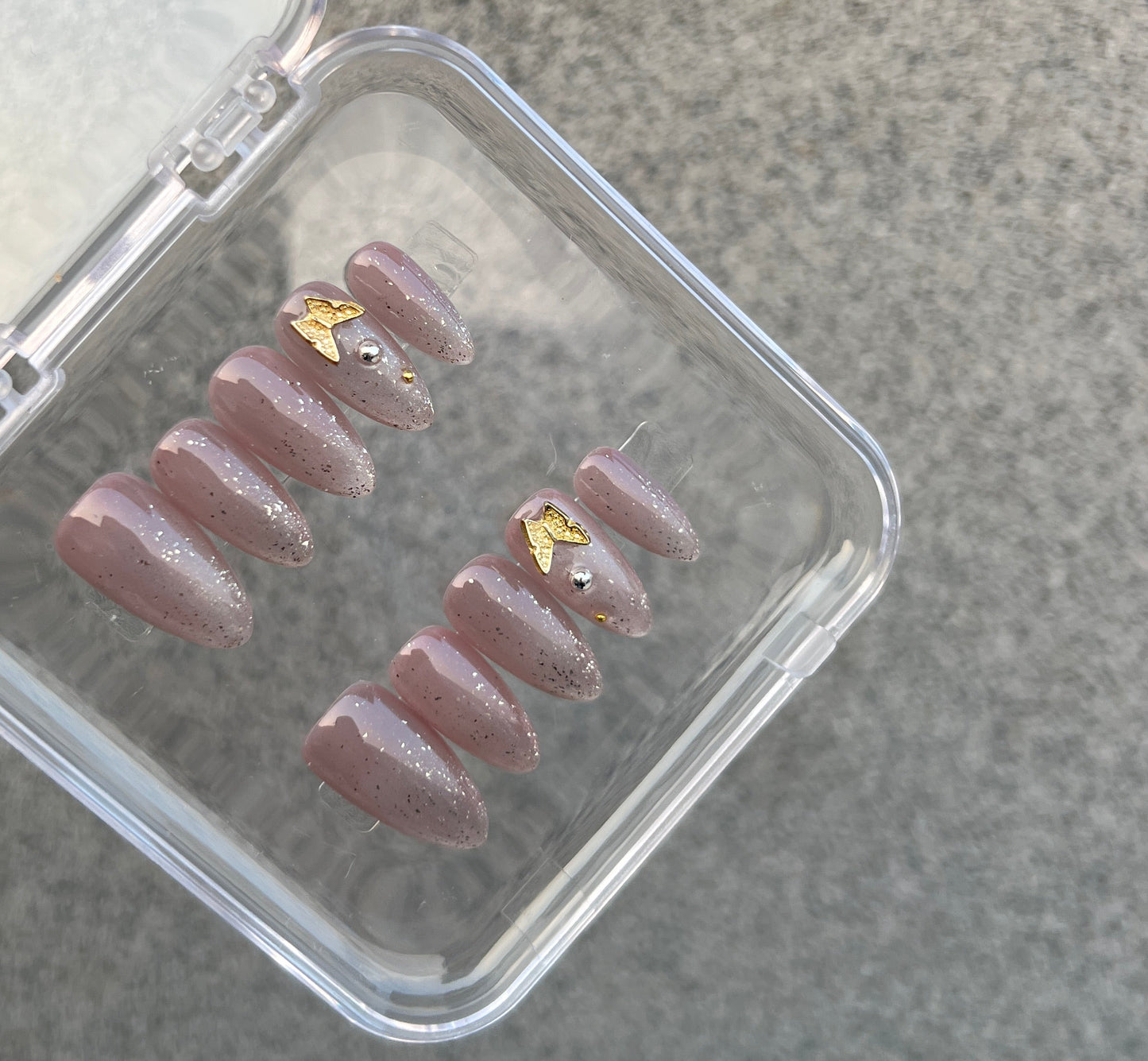 N94 Butterfly Charm Nails Set