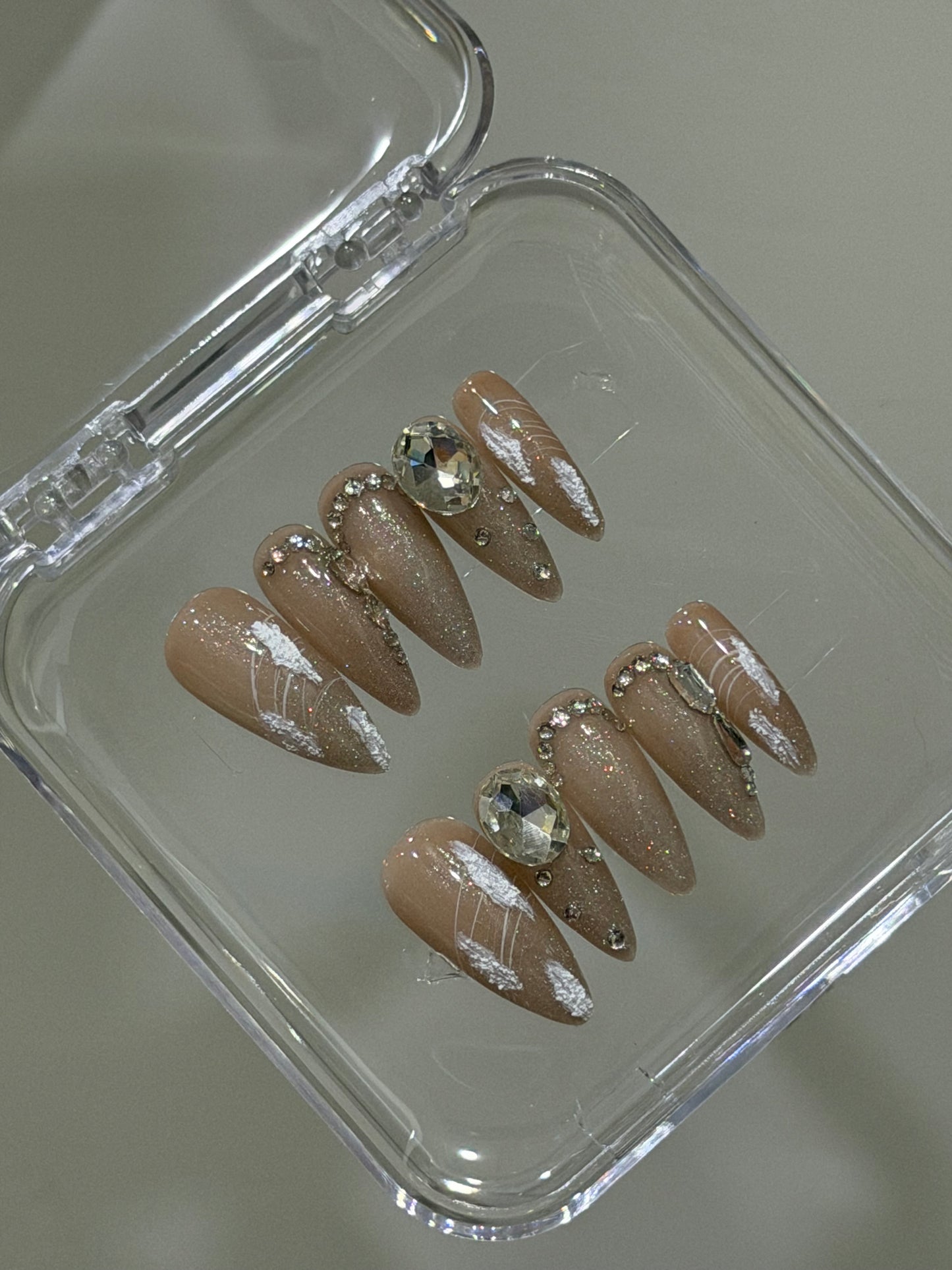 N314 Brown Stilettos Nails
