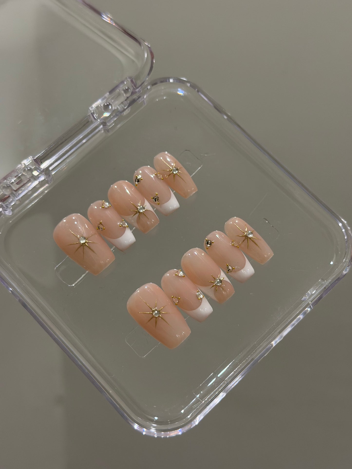 N410 Diamanté Coffin Nails