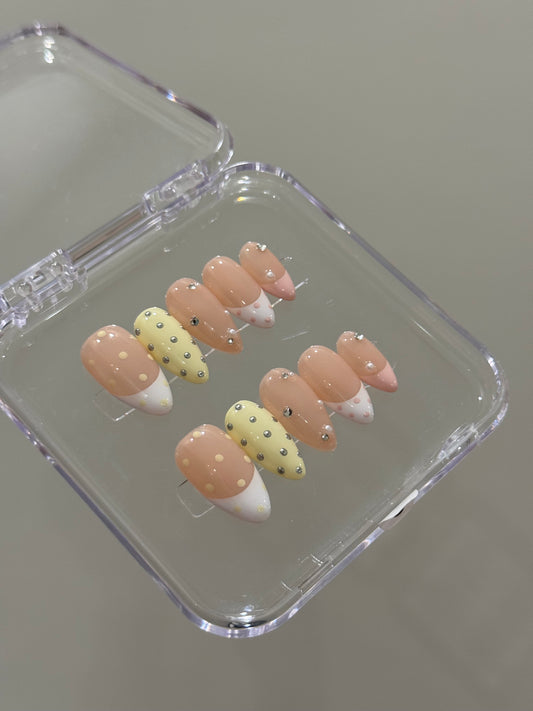N297 Yellow Studded Nails