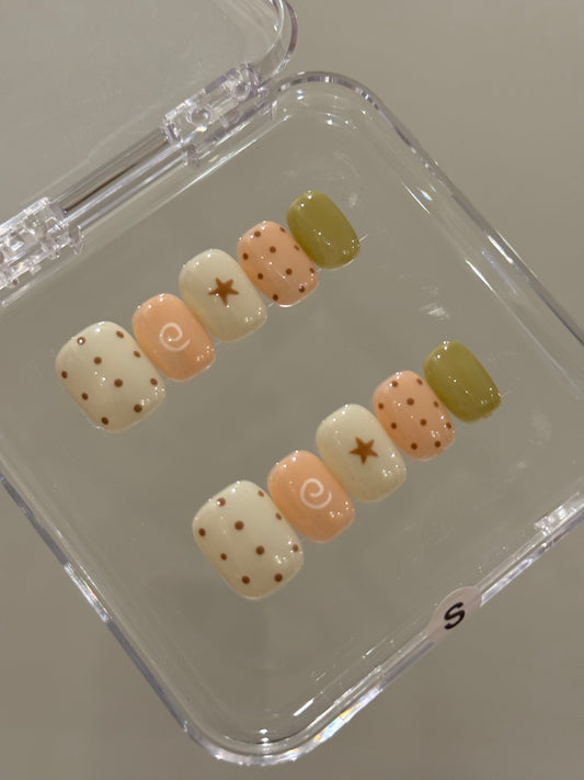 N305 Strawberry Matcha Nails