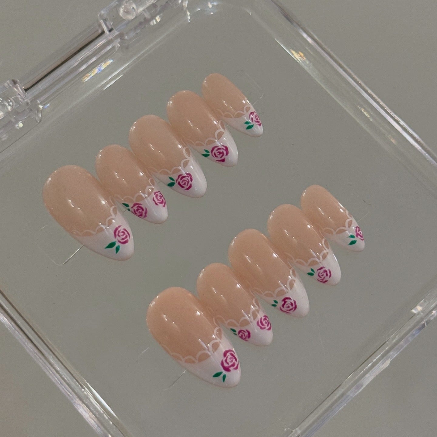N337 Rose French Nails
