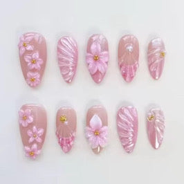 N155 Candy Pink Nails Set