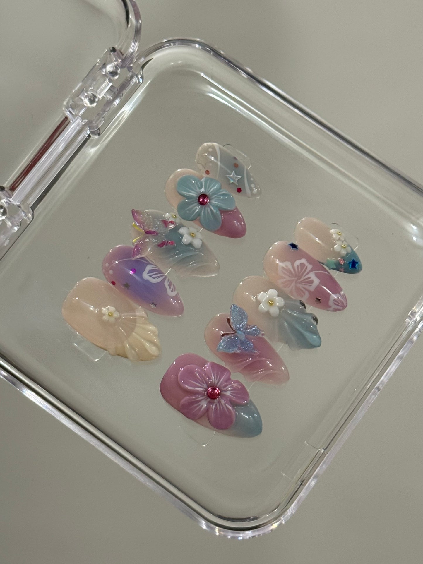 N319 Blue Lilac Nails