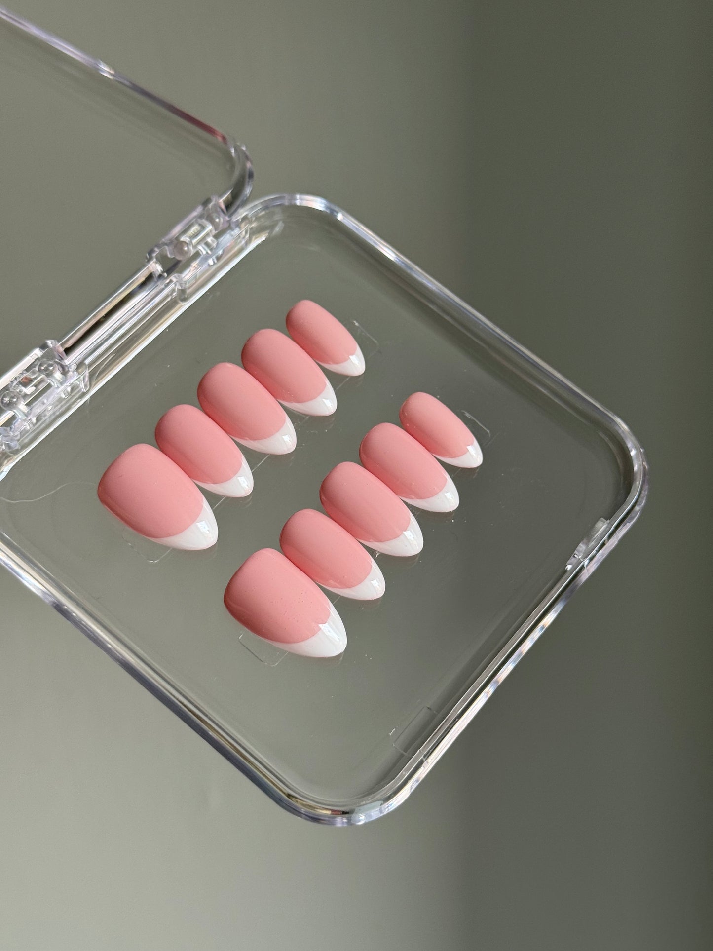 N356 Pink Base French Nails