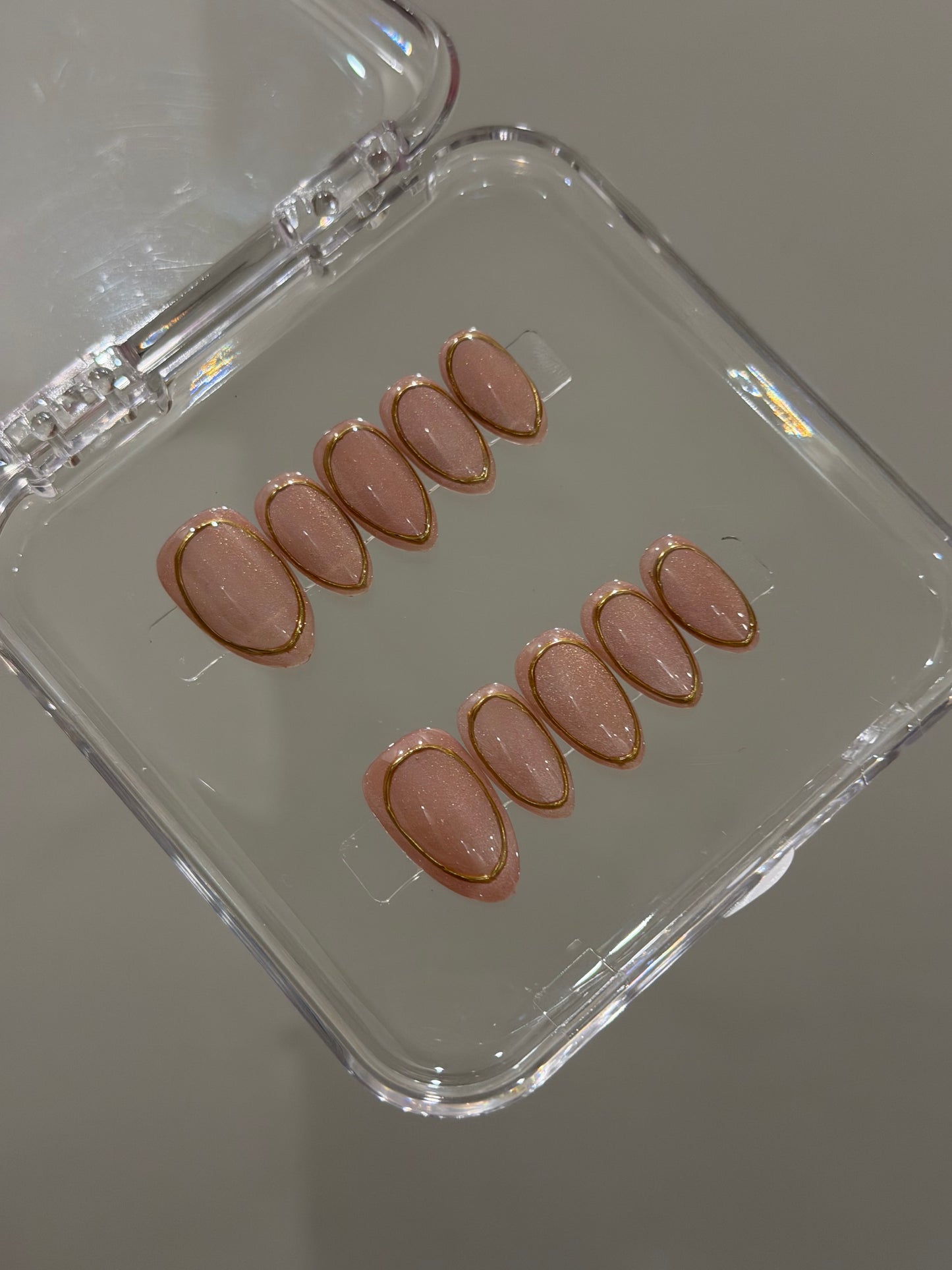 N404 Pink Folia Nails