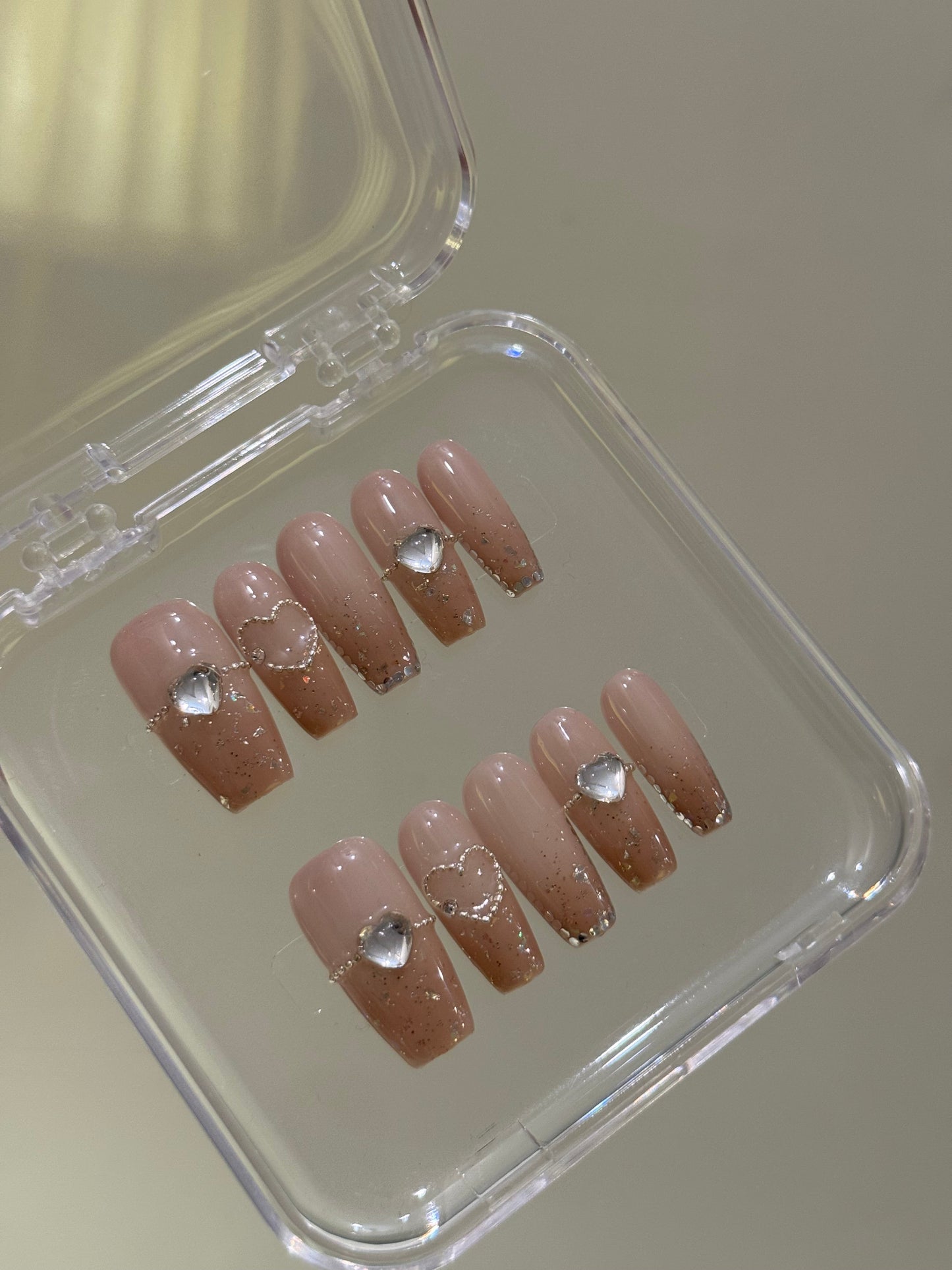 N74 Square Nude Nails Set