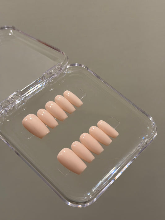 N399 Cream Coffin Nails