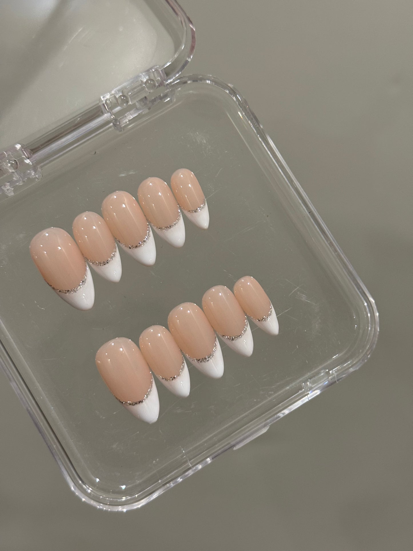 N248 Silvery French Nails