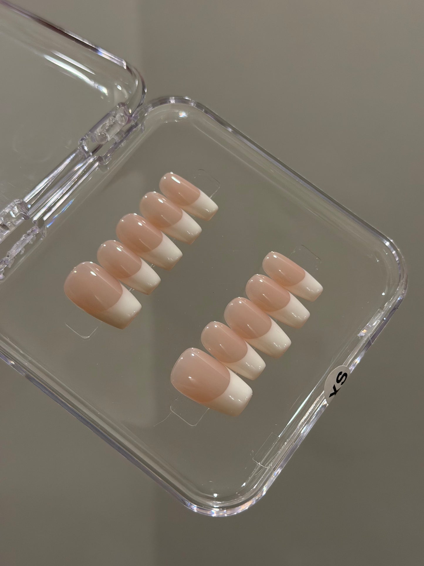 N414 Realistic Coffin French Nails