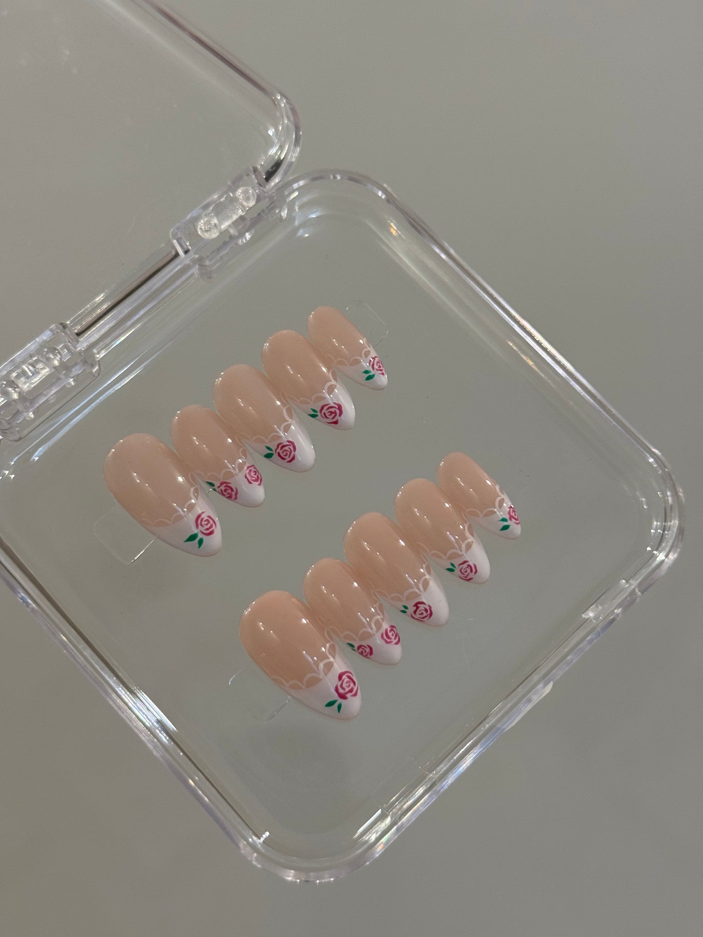 N337 Rose French Nails
