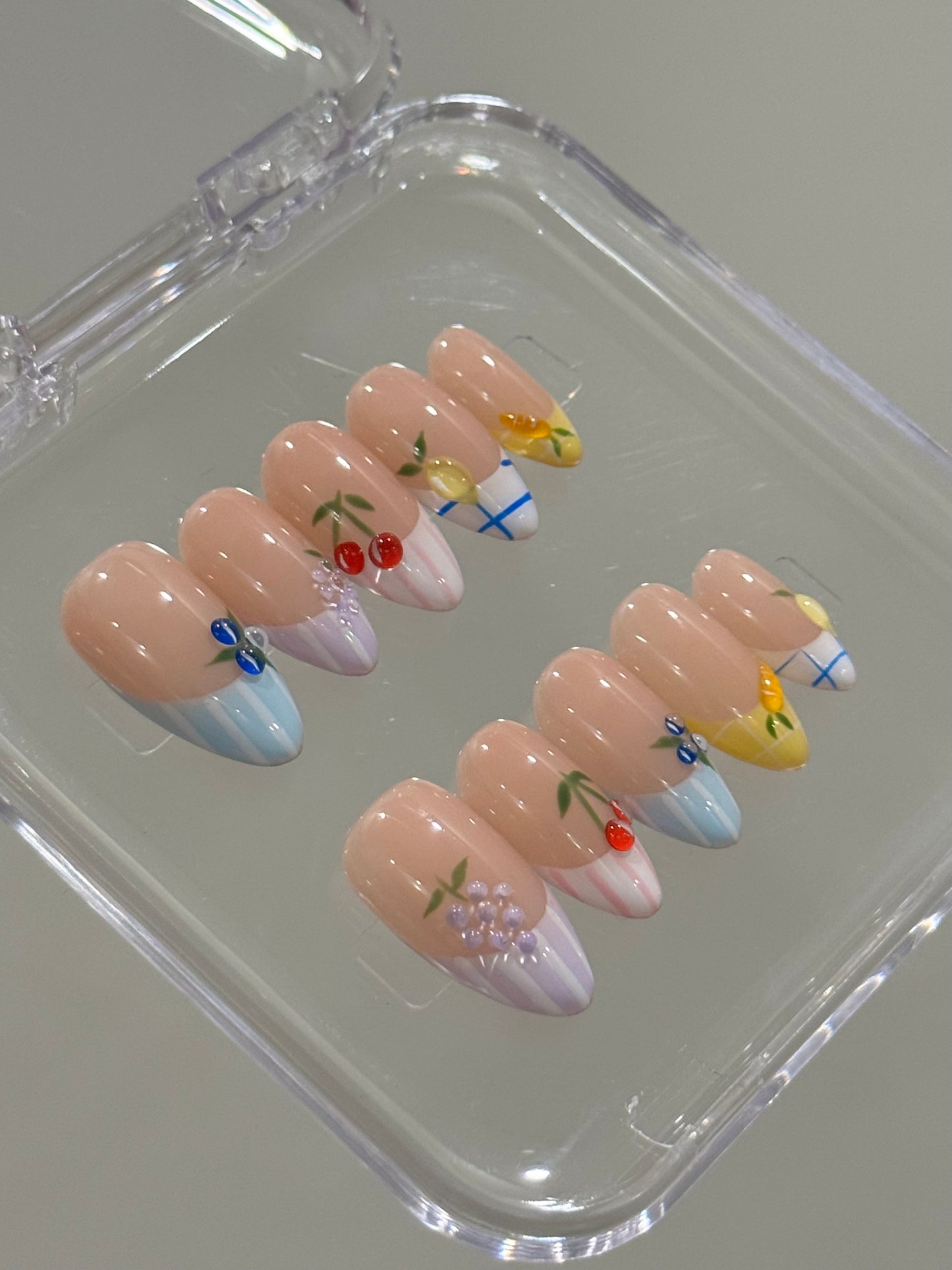 N189 Fruity Pastel Nails