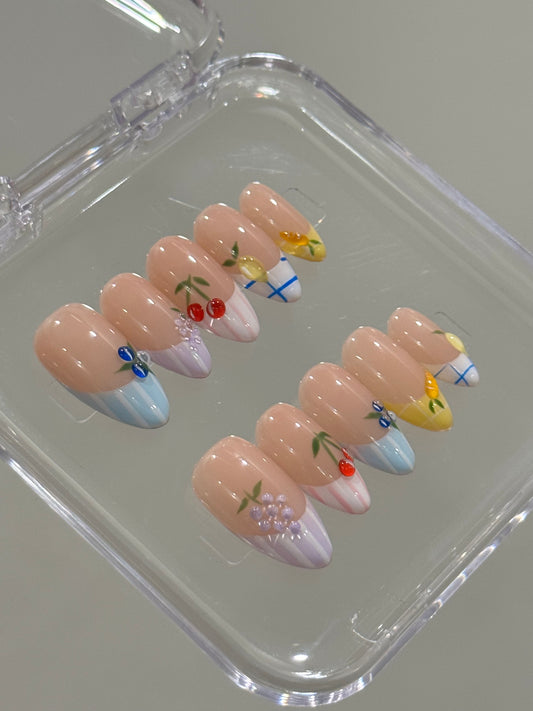 N189 Fruity Pastel Nails