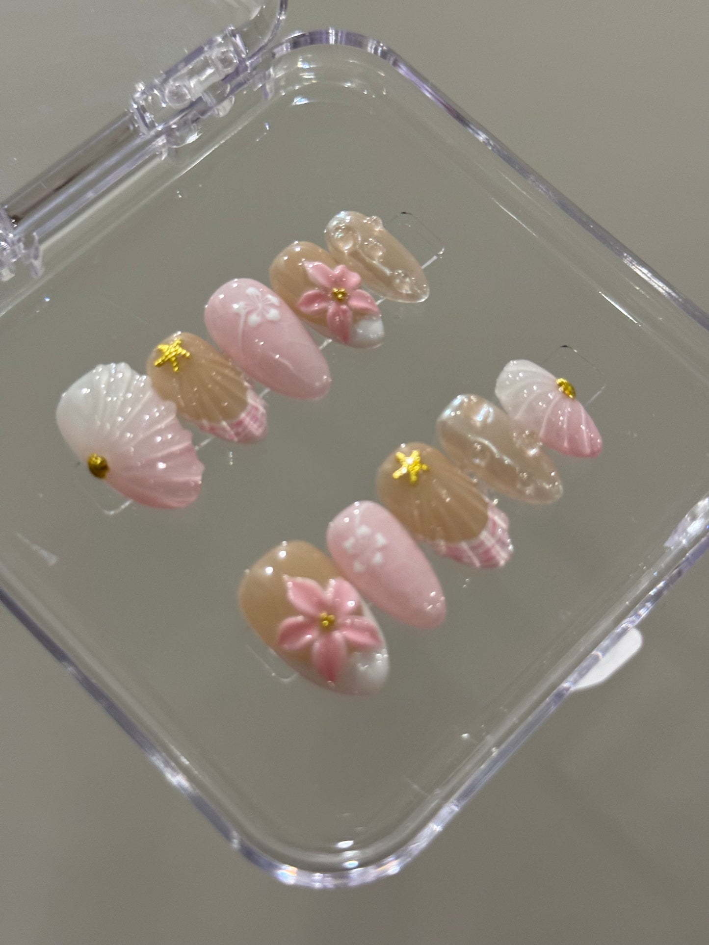 N301 Baby Pink Beach Nails