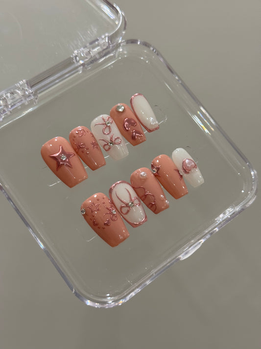 N305 Pink Star Coffin Set