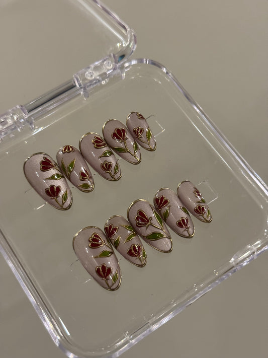 N263 Lilac Rose Nails