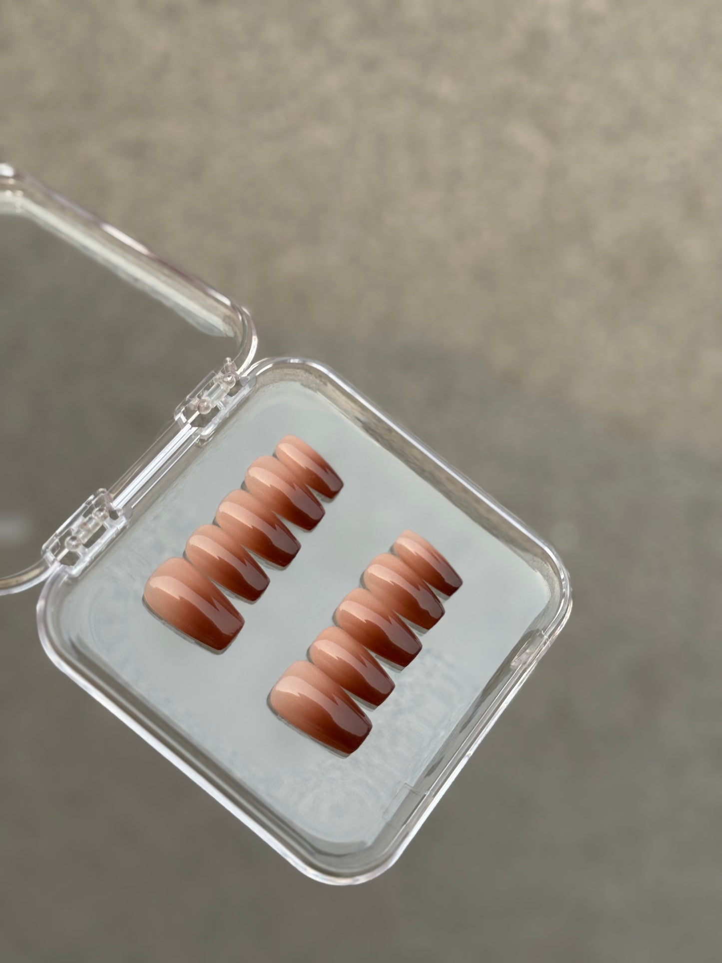 N117 Square Dark Ombre Nails Set