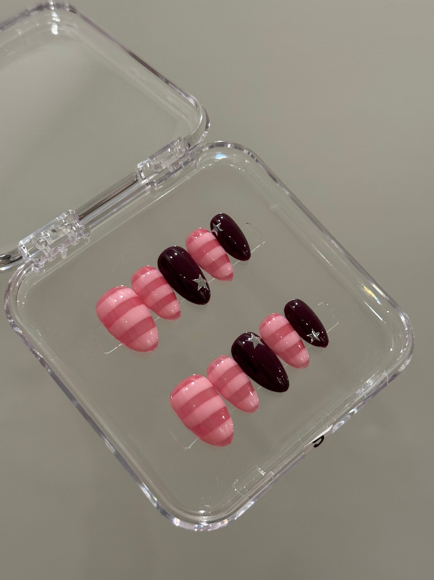 N287 Pink Linear Nails