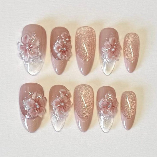 N55 Icy Pink Nails Set