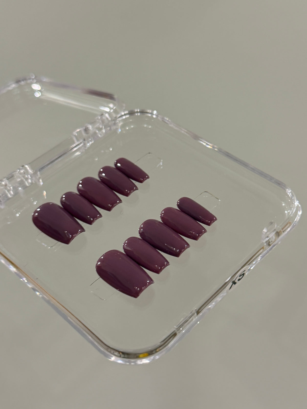 N378 Purple Coffin Nails