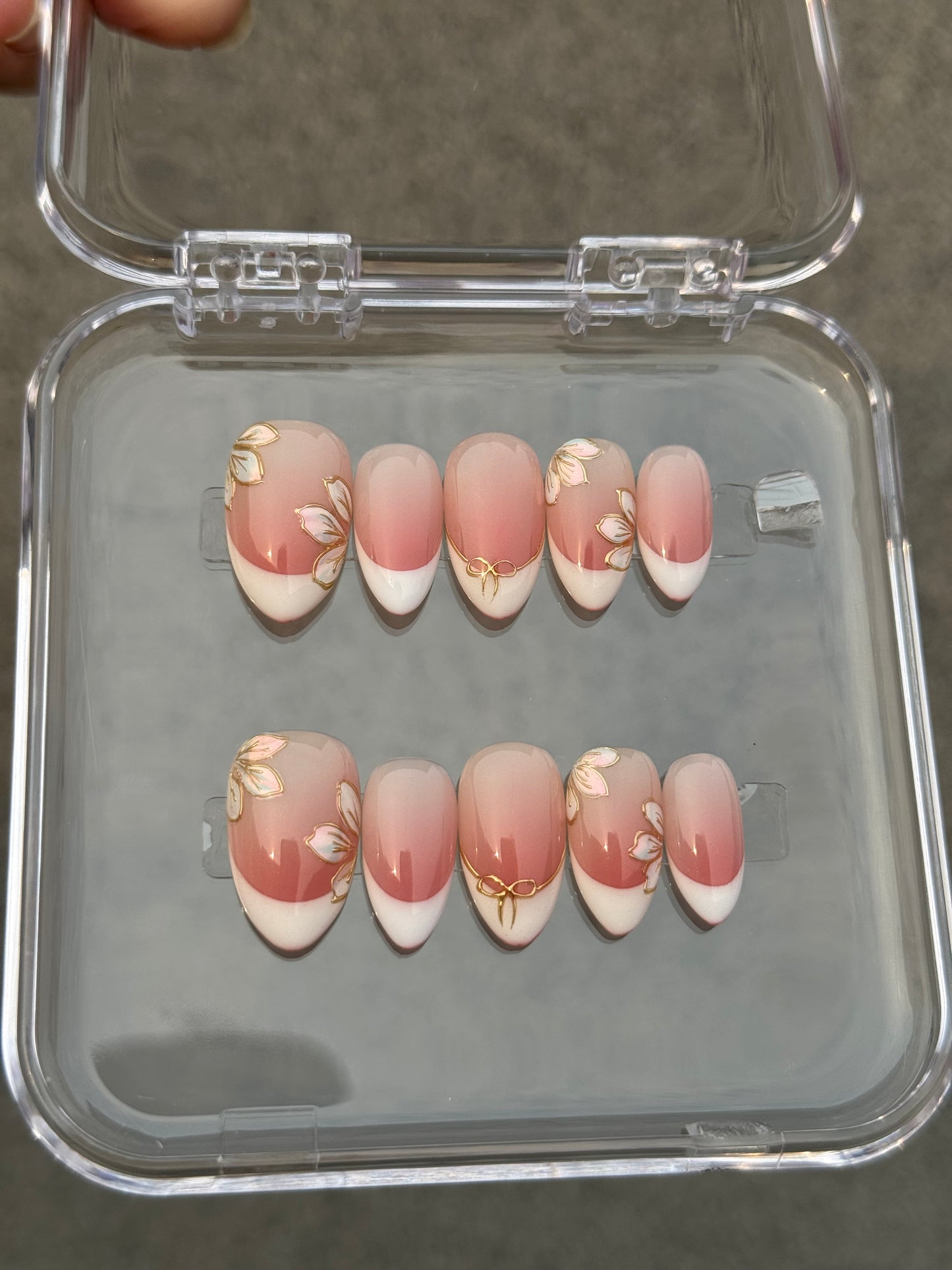 N115 Ombre Floral Nails Set