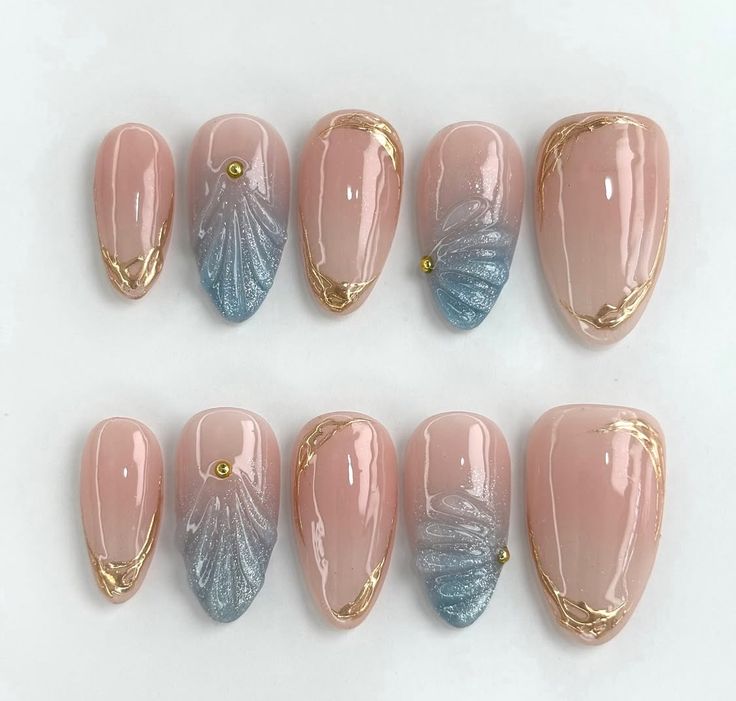 N33 Aqua Beachy Nails Set