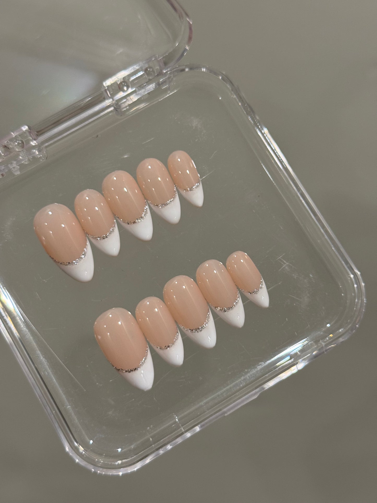 N248 Silvery French Nails