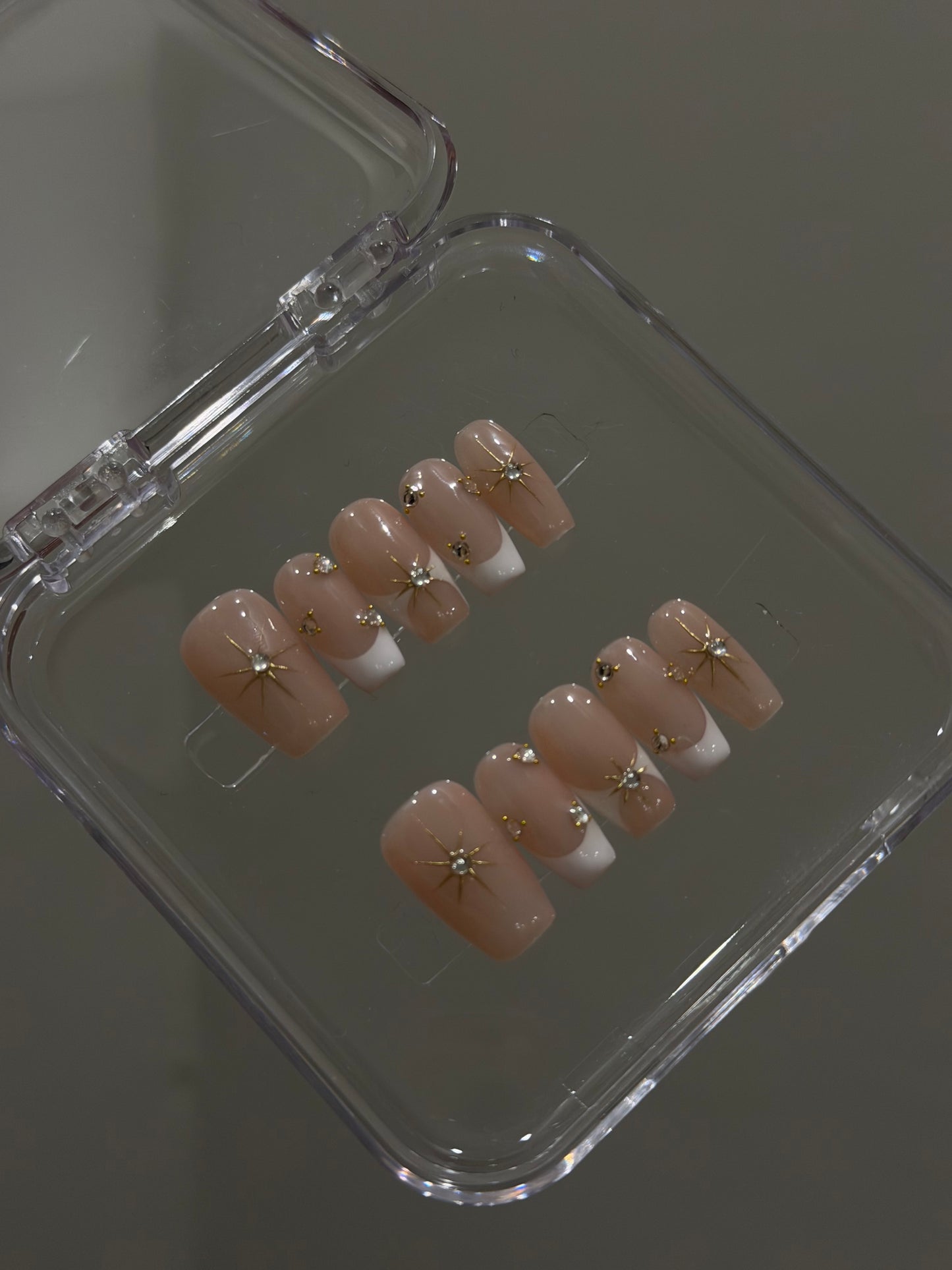 N410 Diamanté Coffin Nails