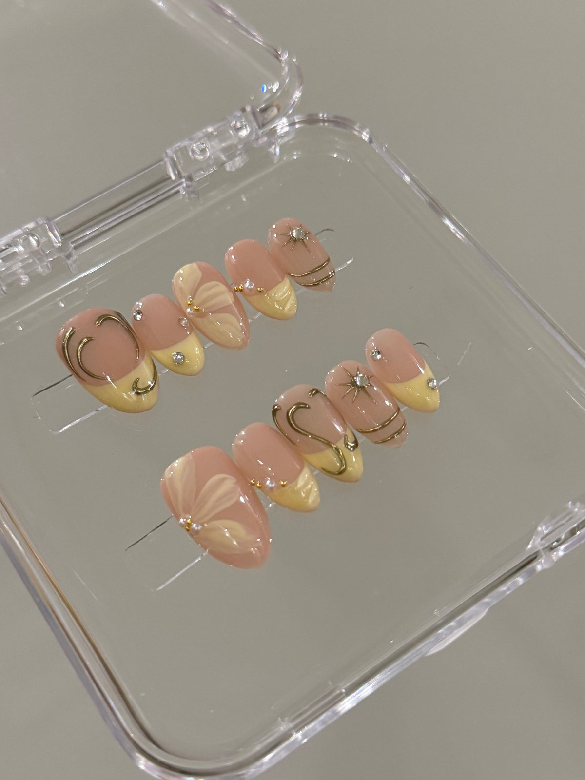 N377 Butter Yellow French Nails