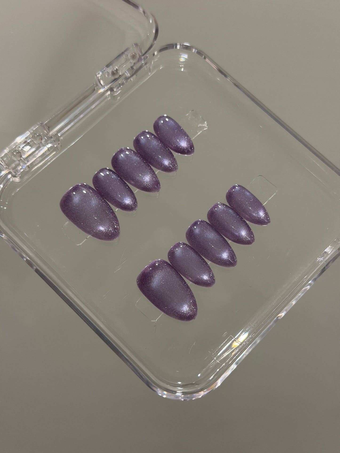 N421 Purple Cateye Nails